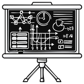 Flip Chart Doodle Graphs and Charts Business Presentation Planning Diagrams