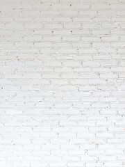 Fototapeta premium White brick wall background texture abstract perspective view of rustic white painted brick wall surface for interior design and modern architecture backdrop.