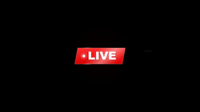 Vibrant Red 'Live' Badge With Subtle Glare - Perfect for Streaming and Broadcasts
