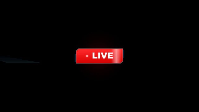 Dynamic Red Live Broadcast Graphic Overlay Indicator for Digital Television Streaming and Real Time Event Coverage