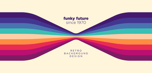 Vibrant retro background with flowing lines inspired by the 1970s. Vector illustration. © Radoman Durkovic