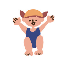 Fototapeta premium Illustration of a child swimming
