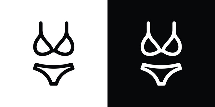 Black and white lingerie bra and panties, on contrasting backgrounds underwear
