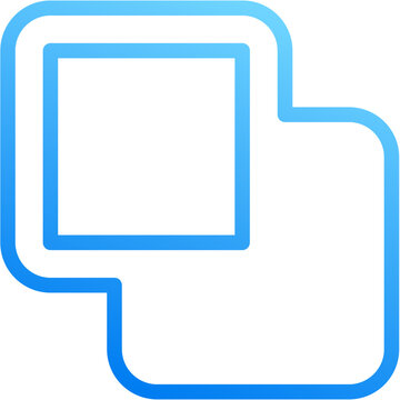Minus back icon with blue gradient stroke outline for minus back subtract remove undo reduce arrow decrease reverse step back prior return on transparent background