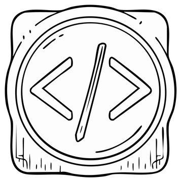 Coding symbol icon isolated. Digital programming concept, development process.