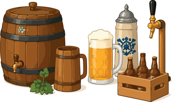 Vsai beer brewing process objects and celebration items