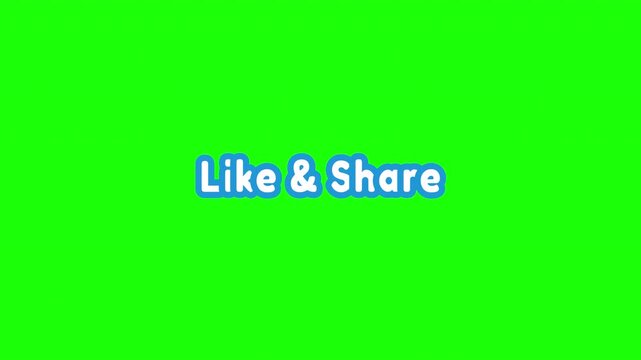 Like and share button animation on a green screen, clean motion graphic footage for social media engagement.