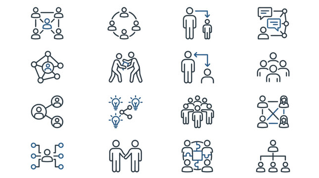 Social networking and group collaboration icons.