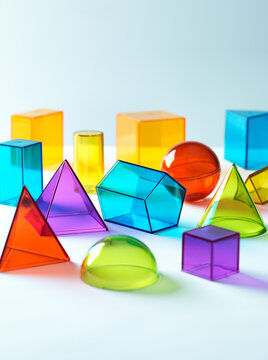 Geometric shapes on white background