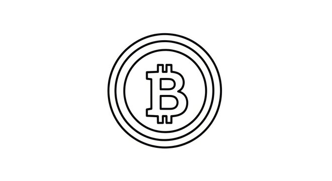 Bitcoin cryptocurrency logo icon symbol.