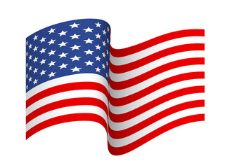 Fototapeta premium USA flag close up. American flag over transparent background png illustration