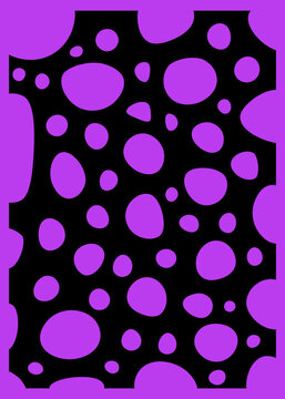 Abstract vibrant purple and black porous pattern illustration