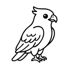 Fototapeta premium Crested Falcon Bird Line Drawing Vector for Educational Worksheets and Craft Art