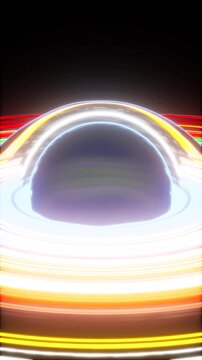 Detailed Scientific Rendering of a Black Hole with Bending Light and Glowing Energy