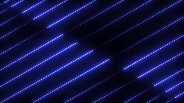 Abstract background with glowing blue neon lines on black background neon lines for futuristic digital transition and high speed technology