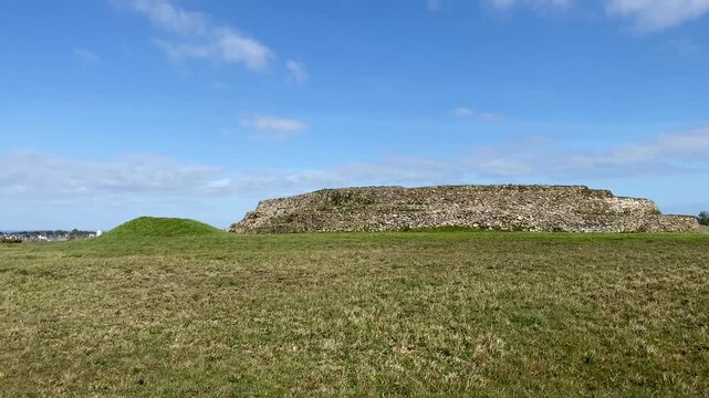 Burial Grave Mound in Brittany France Ancient Megalithic Tumulus Landscape