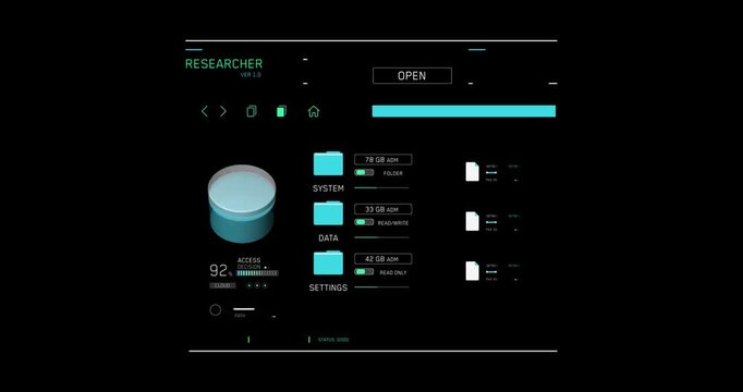 Futuristic Hologram Interface with Digital HUD Technology