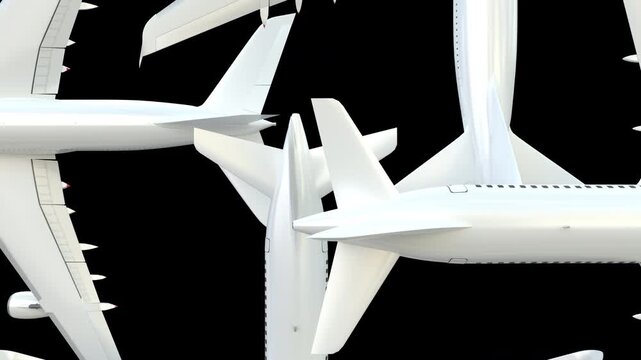 Animated Airplane Overlay Aviation Simple Transition Four Side.