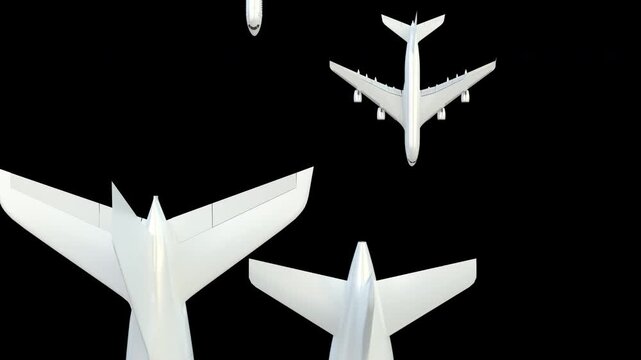 Animated Airplane Overlay Aviation Simple Transition One Side Vertical.