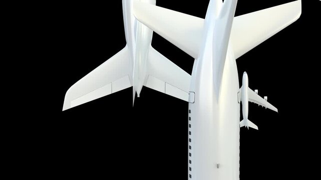 Animated Airplane Overlay Aviation Simple Transition Two Side Vertical