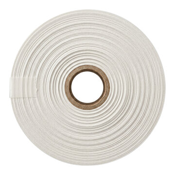 Roll of white paper tape isolated on transparent background