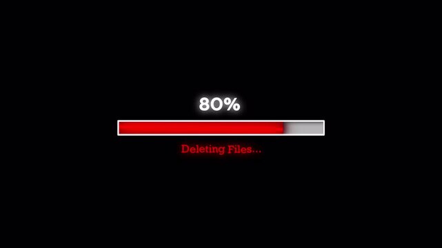 Digital Progress Bar Showing File Deletion Process