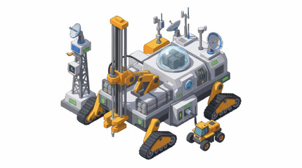Futuristic Mars Rover Exploration Vehicle Concept. © Achmad