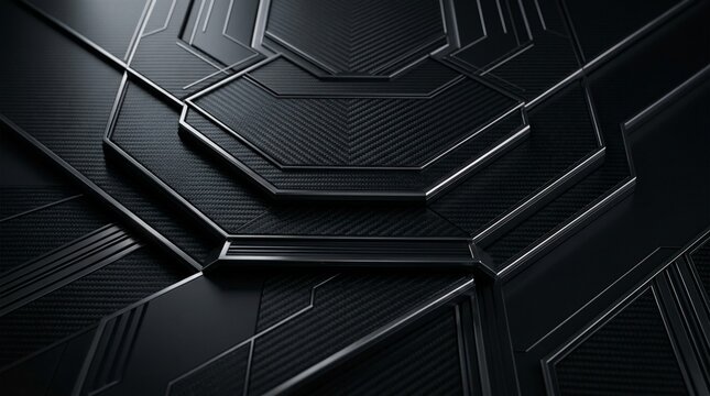 Abstract geometric metallic pattern with futuristic design elements