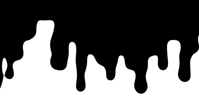 Liquid splash transition animation effect, up to bottom fluid transition, white fluid motion element, hand drawn and liquid splash FX, simple cartoon fluid animation effect. 4k