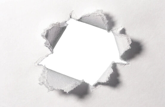White torn paper hole in center to insert your text for advertising content promotion png