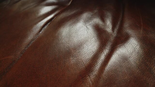 Brown leather surface texture background close up stock footage