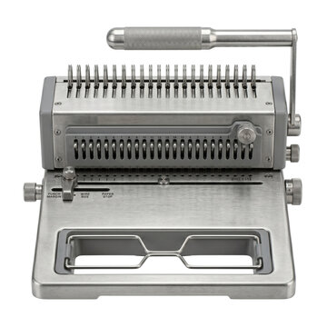 Heavy duty wire document binding machine with handle