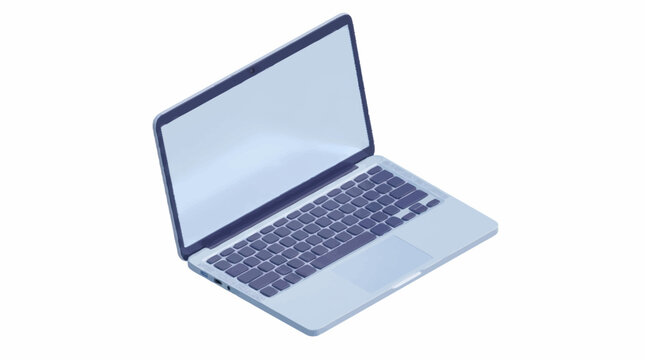 Modern silver laptop with open screen and keyboard.