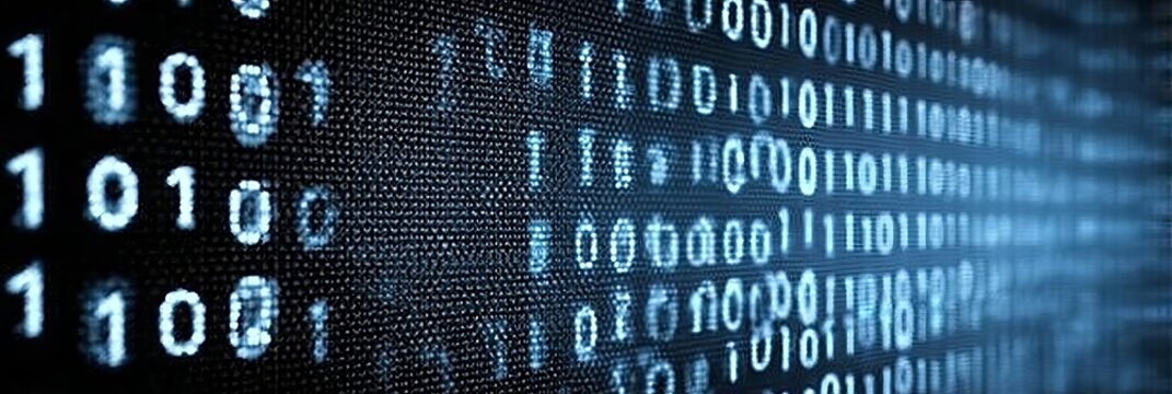 Futuristic Digital Data Flow of Zeros and Ones in Software Cyberspace Concept Background View