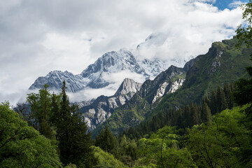 Fototapeta premium Natural Scenery of Snow-Capped Mountains