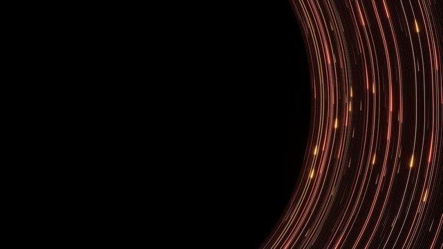 Elegant abstract black background featuring flowing lines and shimmering particles, perfect for creating a dynamic atmosphere in presentations or digital projects