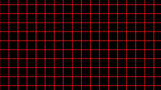 Neon colored grid motion background, glowing geometric line animation, tech abstract square landscape