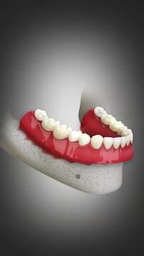 3D animation of removable full denture for the lower jaw.