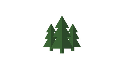 Obraz premium Simple green evergreen tree icon on white background