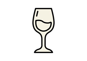 Fototapeta premium Icono negro copa de vino 