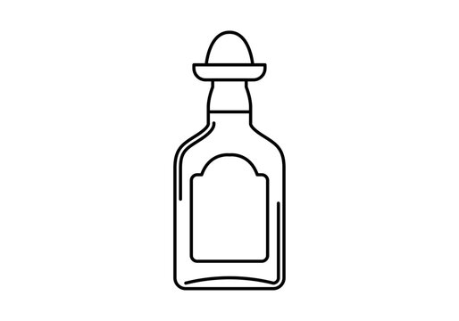 Botella de tequila con sombrero charro