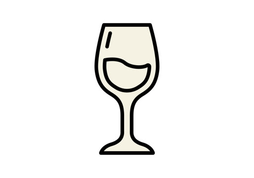 Icono negro copa de vino 
