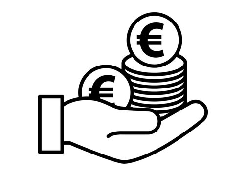 Mano sosteniendo monedas de euro