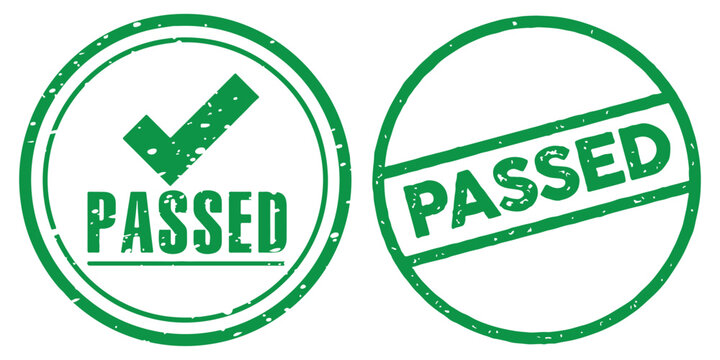 Pass and Fail Stamp Icons &ndash; Green Approved and Red Rejected Rubber Seal Vector Collection Web