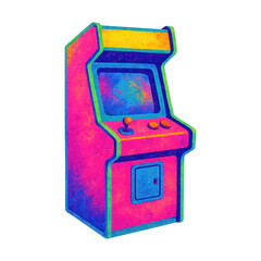 Fototapeta premium PNG Retro arcade machine illustration