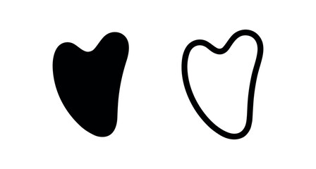 Gua sha stone icon, vector illustration of a massage tool symbol for skincare, beauty, and wellness. © liubomir118809