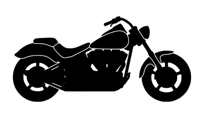 Black silhouette of classic heavy cruiser motorcycle vector illustration isolated on white background © Md Humaun