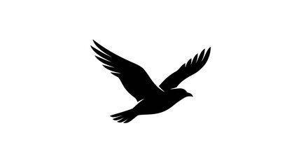 Fototapeta premium Flying Bird Silhouette, Black Bird Icon, Vector Bird Illustration, Wildlife Graphic isolated on White Background Silhouette