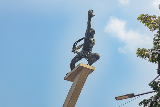 Jakarta, Indonesia - June 18, 2026: The Dirgantara Monument or the Pancoran Statue, a prominent landmark at the Pancoran intersection in South Jakarta, Indonesia