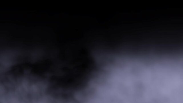 Cinematic purple smoke and fog drifting across a black background for vfx overlays and atmospheric backgrounds in mysterious or spooky video projects